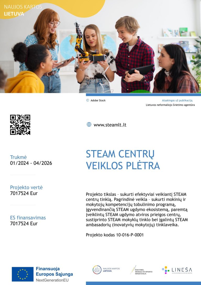 Read more about the article STEAM CENTRŲ VEIKLOS PLĖTRA